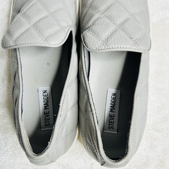 Steve Madden GLOBE Slip On Casual Sneakers Womens Shoes Size 9 M Gray Quilted - Picture 7 of 8